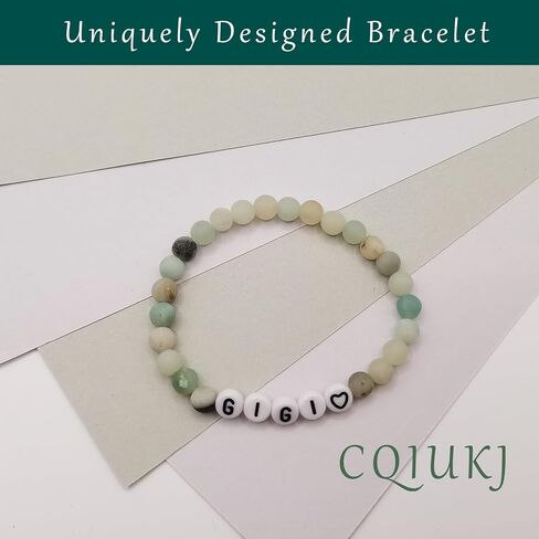 GIGI NANA MIMI Bracelet Gifts for Grandma Birthday, Natural Stone Bracelet Gifts for Mom Daughter Aunt Sister Women, 7inch in Saudi Arabia