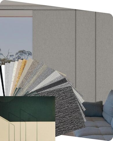 مجموعة عينات قماش Yoolax مكونة من 3 قطع، عينات قماش ممتازة متعددة الألوان مثالية للستائر الذكية المخصصة وستائر مسار اللوحة والستائر الرأسية in Kuwait