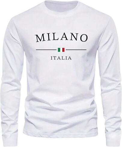 SOLY HUX Men's Casual Graphic Tees Letter Print T Shirt Long Sleeve Crewneck Casual Tops in Saudi Arabia