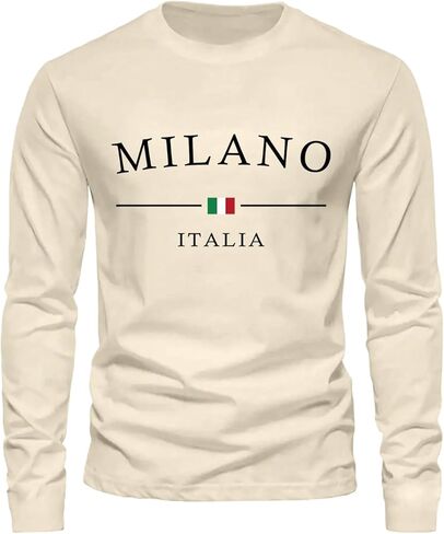 SOLY HUX Men's Casual Graphic Tees Letter Print T Shirt Long Sleeve Crewneck Casual Tops in Saudi Arabia
