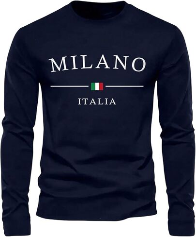 SOLY HUX Men's Casual Graphic Tees Letter Print T Shirt Long Sleeve Crewneck Casual Tops in Saudi Arabia