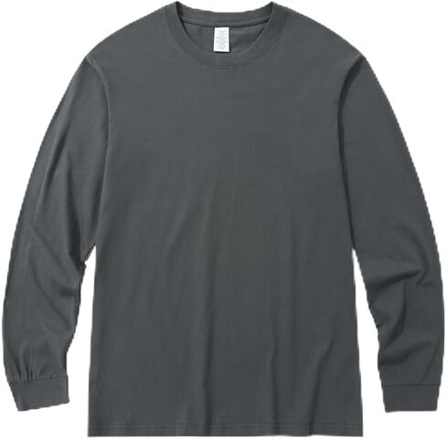 Men's Oversized Vintage Long Sleeve T-Shirts Acid Wash Soft Comfort Fit Crewneck Sweatshirt in Saudi Arabia