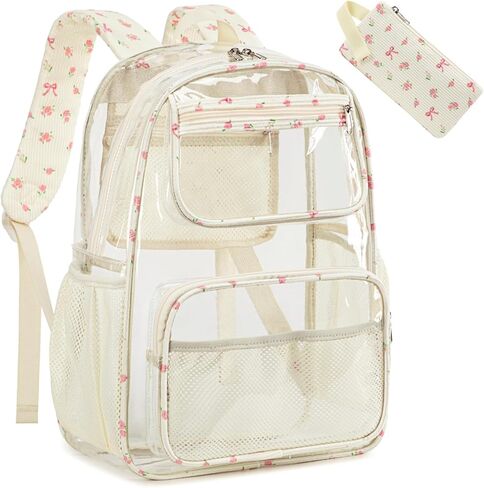 Bluboon Clear Backpack Heavy Duty Kids Boys Clear Bookbag See Through Backpacks with Pencil Case for College Work in Kuwait