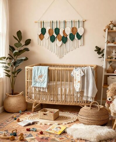 Tempospark Large Macrame Tapestry Wall Hanging, Boho Leave Tassels Tapestries Wall Decor for Living Room, Bedroom, Dining Room, Nursery, Hallway, Balcony in Saudi Arabia