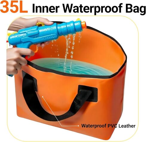2 in 1 Large Beach Bag Tote Waterproof Sandproof with Mesh Pocket for Women Men Beach Swim Pool Separable 35L&28L in Saudi Arabia