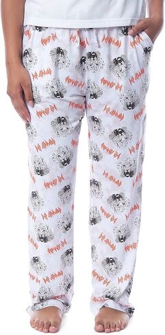 Def Leppard Womens' Rock Band Logo Leopard Toss Print Tie-Dye Pajama Pants (M) in Saudi Arabia