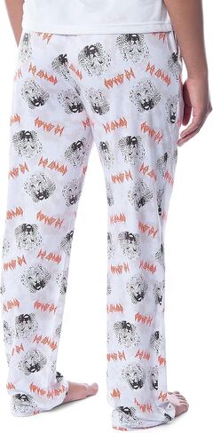 Def Leppard Womens' Rock Band Logo Leopard Toss Print Tie-Dye Pajama Pants (M) in Saudi Arabia