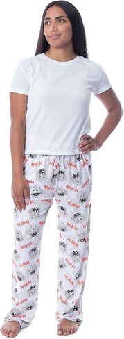 Def Leppard Womens' Rock Band Logo Leopard Toss Print Tie-Dye Pajama Pants (M) in Saudi Arabia