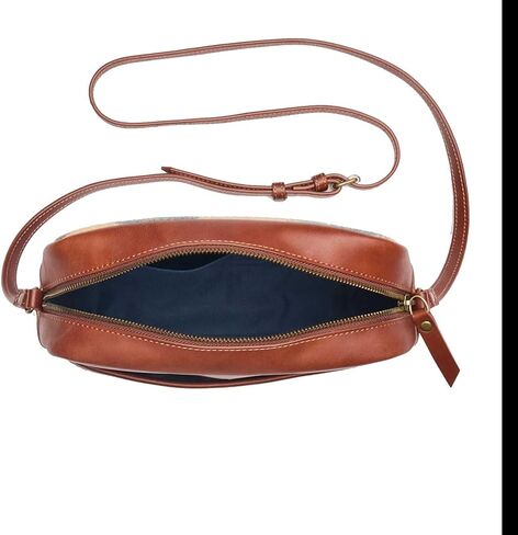 Pendleton Wyeth Trail Leather Crossbody Bag, Brown with Southwestern Wool Pattern, Adjustable Strap, 8.5 x 6.5 x 2.75 Inches in Saudi Arabia