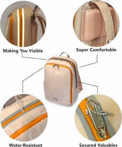 Lumos Laptop Backpack – Luxury Stylish Slim 20L Backpack for Work, Business, Travel, Casual – Ergonomic Comfort, Anti-Theft, Water Resistant, Reflective, Fits 16" Laptop, Gift for Men & Women in Saudi Arabia