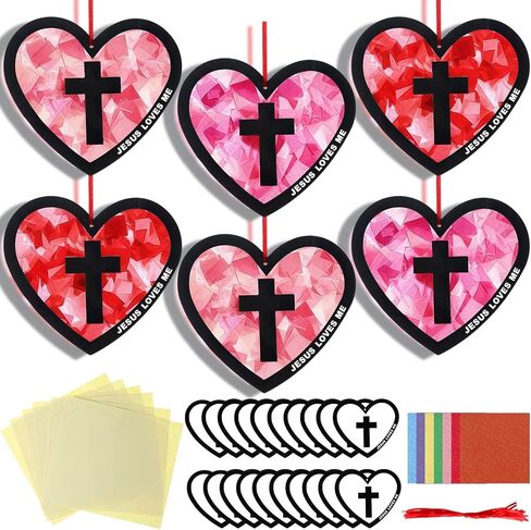 32 مجموعات عيد الفصح صليب Suncatchers Kits DIY مسيحي ديني الصليب ورقة VBS KIT KIT CARK CLESS EFFER in Kuwait