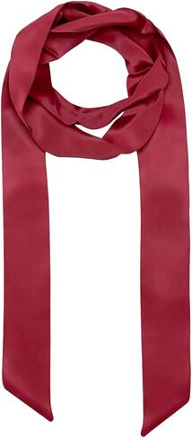 Solid Color Scarf for Women, Polyester Soft Neck Long Scarf Narrow Neckerchief for Satin Belt Skinny in Saudi Arabia