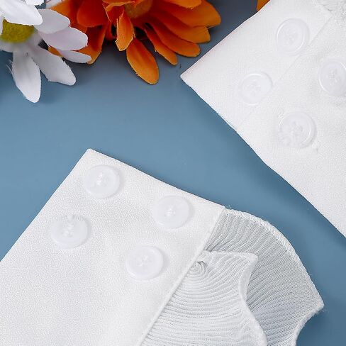 White Cuffs for Wrists Women, Victorian White Chiffon Sleeve Cuffs Womens Versatile Cuff for Women Wrist Detachable French Shirt Wrist Cuff in Saudi Arabia