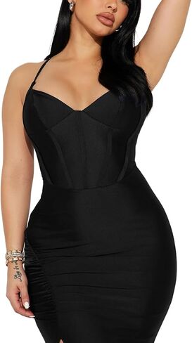 FairyLove Womens Sexy Bridesmaid Formal Evening Gown Dresses Wedding Guest Dress Burgundy in Kuwait