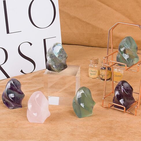 Natural Fluorite Flame Tower,Reiki Healing Energy Meditation Crystal Stone Decor,Home Office Witchcraft Altar Space Cleansing in Saudi Arabia