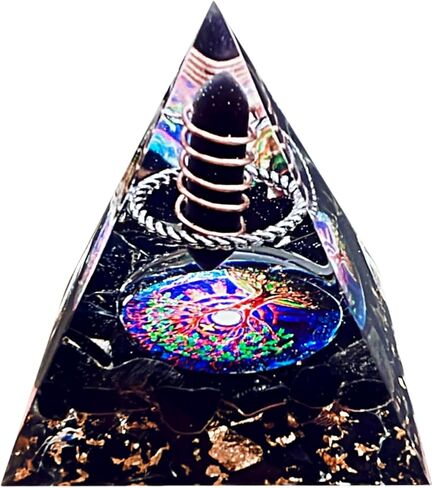 Crystal Column Orgonite Pyramid,Positive Energy Obsidian&White Quartz Orgone Crystal Healing Pyramids,for Reduce Stress, Balance Chakra,Meditation Attract Luck,Accumulate Wealth Health in Saudi Arabia
