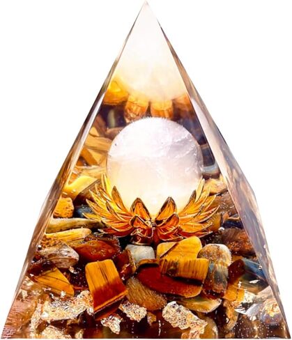 Crystal Column Orgonite Pyramid,Positive Energy Obsidian&White Quartz Orgone Crystal Healing Pyramids,for Reduce Stress, Balance Chakra,Meditation Attract Luck,Accumulate Wealth Health in Saudi Arabia