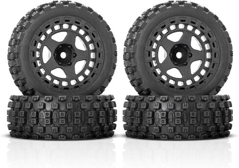 4Pcs RC Wheels and Tires for 1/18 Typhon Grom RC Crawler Car,RC Buggy Wheels & Rubber Tires in Saudi Arabia