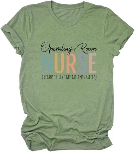 Operating Room Nurse T-Shirts Summer Trendy Graphic Tees Short Sleeve Shirts Tops OR Nurse Nursing School T Shirt in Saudi Arabia