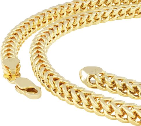 Nuragold 14k Real Yellow Gold Franco Square 5mm Box Chain Wheat Chain Bracelet (7"-9") Italian Jewelry for Men in Saudi Arabia