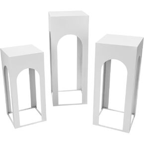 Cylinder Stands for Party, 3Pcs White Cylinder Pedestal Stands, Round Dessert Cake Tables, Pedestal Display Plinth Pillars for Wedding Ceremony Birthday Decor in Saudi Arabia