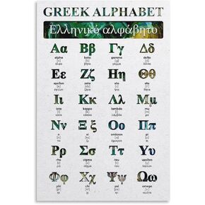JBBGO Greek Alphabet Modern Ancient Letters Alphabets Education Room Decor And Positive Signs Educational Learning Wall Art Decor for Classroom School Poster 12x18inch(30x45cm), Unframe-style-3 in Saudi Arabia