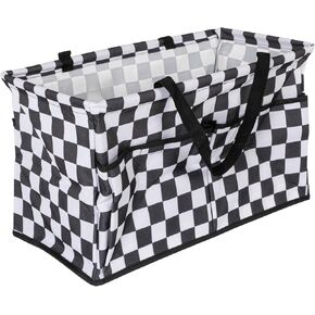 Household Essentials Krush Container All-Purpose Utility Tote, Water-Resistant Vinyl Lining with Pockets, Plaid in Kuwait
