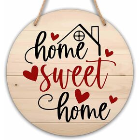Welcome Sign for Front Door, Spring Round Hanging Sign With Rope, Floral Wall Decor For Farmhouse Home Front Door Porch, Housewarming Gifts for Family Friend, A20 in Kuwait