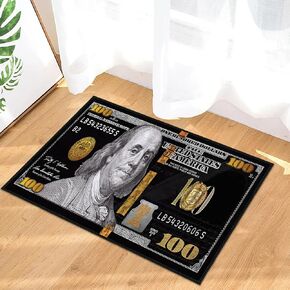 Money Rugs 100 Dollar Bill Runner Rug 2x6,Hundred Dollar Bills Throw Accent Area Rugs,Money Decor Floor Carpets Mat Non Slip Washable Carpet Runners for Bedroom Living Room Entryway Hallway,Black in Saudi Arabia