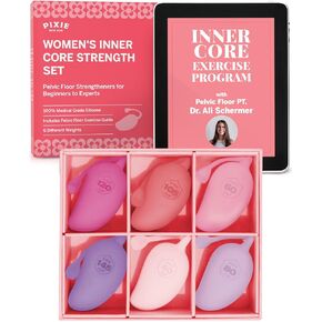 Pixie Inner Core Wellness & Strength Training with Flushable Feminine Wipes - Women’s Core Strength Set - Set of 6 - Includes Easy-to-Read Guide & Exercises for Beginners & Advanced in Kuwait