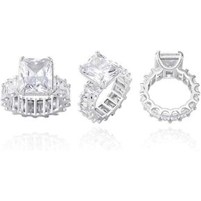 14K Gold Radiant Cut Inlaid Moissanite Ring, Women's Engagement Ring, A Radiant Choice for Proposals or Anniversaries in Kuwait