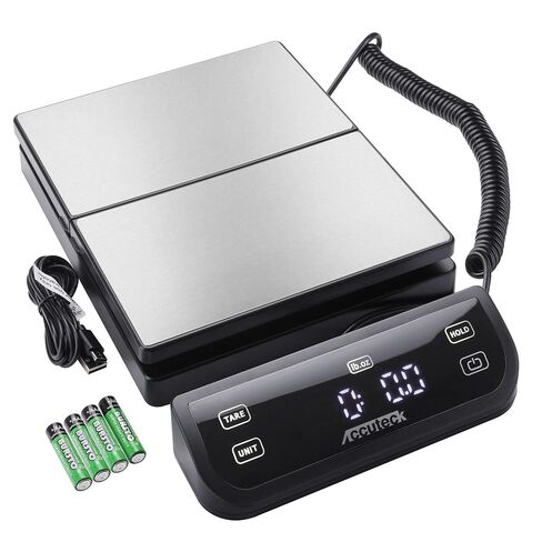 ACCUTECK High Accuracy Digital Shipping Postal Scale, 70Lbx0.1OZ, with Touch Screen, Tare and Hold Function, Black (A-BPS70) in Saudi Arabia