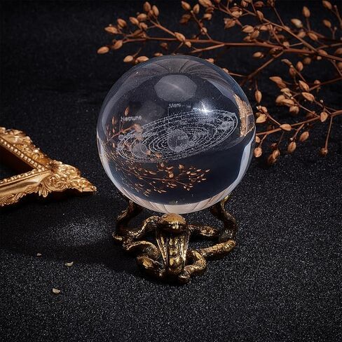 PLIGREAT Vintage Crystal Ball Holder Gold Snake Shaped Crystal Sphere Stand Sphere Display Holder Base for Crystal Gemstone Mineral Agate Globe Balls, 1.97x1.1 Inch in Saudi Arabia