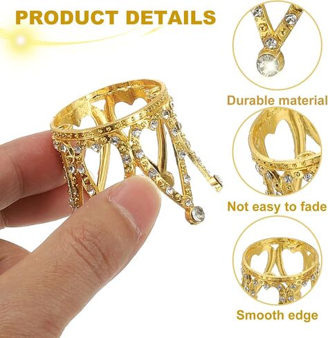 uxcell 2pcs Metal Crystal Sphere Holder, 1.7" Dia Ball Display Stand Quartz Ball Orb Holder for Glass Home Decor, Crown Stand, Gold in Saudi Arabia