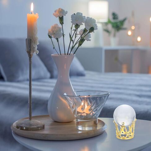 uxcell 2pcs Metal Crystal Sphere Holder, 1.7" Dia Ball Display Stand Quartz Ball Orb Holder for Glass Home Decor, Crown Stand, Gold in Saudi Arabia