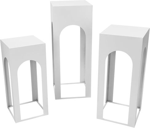 Cylinder Stands for Party, 3Pcs White Cylinder Pedestal Stands, Round Dessert Cake Tables, Pedestal Display Plinth Pillars for Wedding Ceremony Birthday Decor in Saudi Arabia