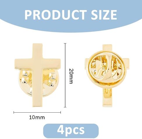 SUPERFINDINGS 4Pcs Cross Pins Alloy Cross Brooches Metal Cross Brooches for Funeral Church Pray Lapel Pin Bulk for Backpack Clothes, 20x10mm in Saudi Arabia