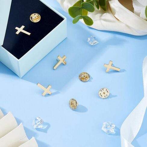 SUPERFINDINGS 4Pcs Cross Pins Alloy Cross Brooches Metal Cross Brooches for Funeral Church Pray Lapel Pin Bulk for Backpack Clothes, 20x10mm in Saudi Arabia