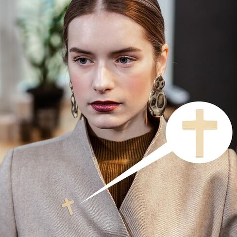 SUPERFINDINGS 4Pcs Cross Pins Alloy Cross Brooches Metal Cross Brooches for Funeral Church Pray Lapel Pin Bulk for Backpack Clothes, 20x10mm in Saudi Arabia