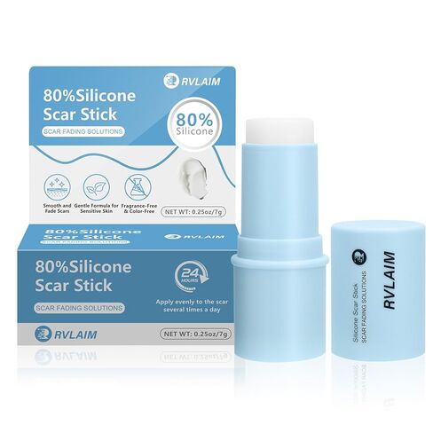 Silicone Scar Stick, 80% Silicone Stick for Face and Body. Silicone Stick for Removal of Surgical,Old and Recent Scars and Stretch Marks - 7g in Kuwait