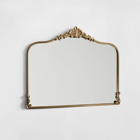 Vintage Gold Wall Mirror - 36x30 inch, Ornate Baroque Design, Incricate Crown, Metal Frame, Large Antique Decorative Mirror for Fireplace Mantle, Living Room, Entryway, Bathroom in Kuwait