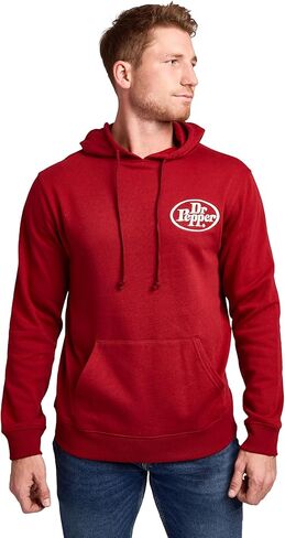 Bioworld Dr Pepper I'm A Pepper Men's Red Long Sleeve Hooded Sweatshirt in Saudi Arabia