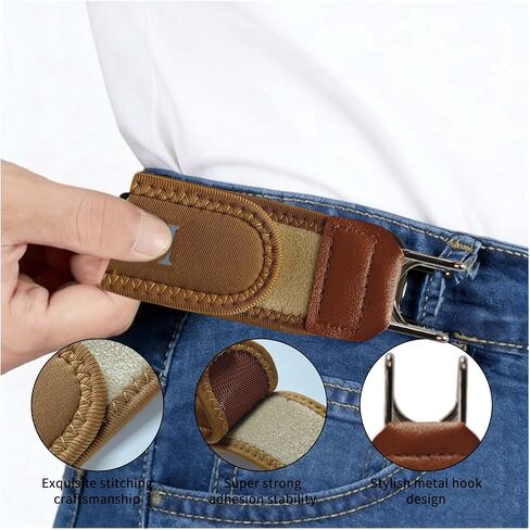 Tactical Metal Hook Elastic Belt，Buckleless Belt Hook，Adjustable Elastic Waistband With Hook-And-Loop Fastener in Saudi Arabia