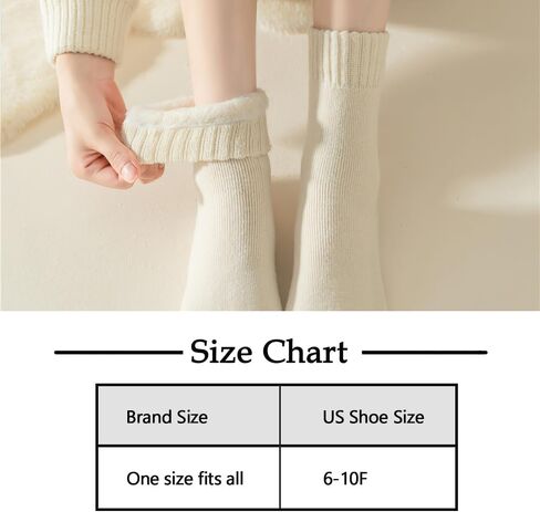 Women's Winter Mid-Calf Socks Set (6 Pairs) - Soft & Cozy Faux Cashmere, Black, Purple, Brown, Yellow, Pink & Oatmeal in Saudi Arabia