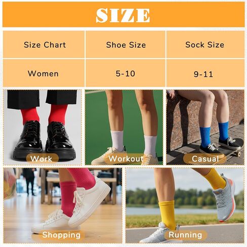 SHENLIU 30 زوجًا من الجوارب النسائية الملونة ذات اللون الواحد، جوارب رياضية ناعمة وخفيفة الوزن للنساء من القطن للصالة الرياضية in Kuwait