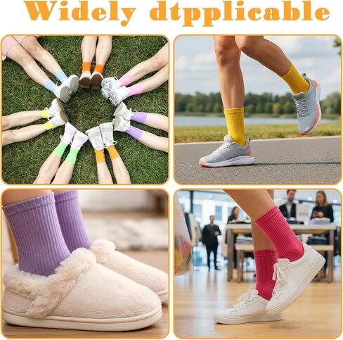 SHENLIU 30 زوجًا من الجوارب النسائية الملونة ذات اللون الواحد، جوارب رياضية ناعمة وخفيفة الوزن للنساء من القطن للصالة الرياضية in Kuwait