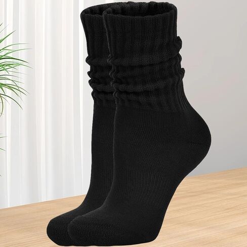 2-Pack Women's Ribbed Crew Socks - Cotton Boot Socks in Sizes 5-11 in Saudi Arabia