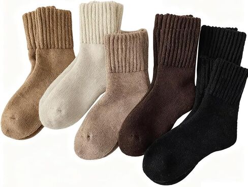 4-Pack Thermal Mid-Calf Socks for Autumn & Winter, Added Fleece & Thickened in Saudi Arabia