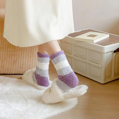 6 Pairs Womens Fuzzy Socks Fleece Fluffy Cabin Plush Warm Sleep Soft Cozy Winter Adult Socks in Saudi Arabia