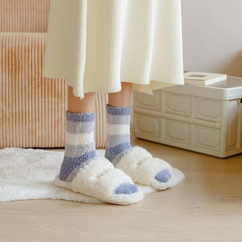 6 Pairs Womens Fuzzy Socks Fleece Fluffy Cabin Plush Warm Sleep Soft Cozy Winter Adult Socks in Saudi Arabia